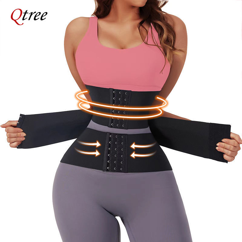 Shapewear Bodysuit Firm - Qtree 업그레이드된 허리 트레이너 스내치 업