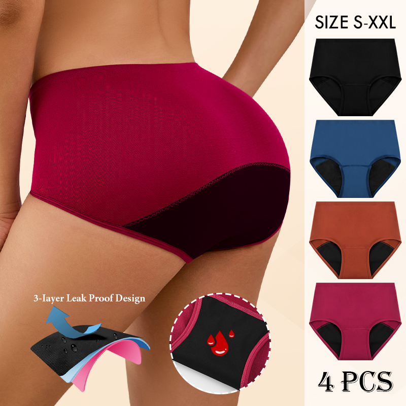 Period Panty Absorbent - 여성용 심리스 생리팬티, 3중 흡수 보호