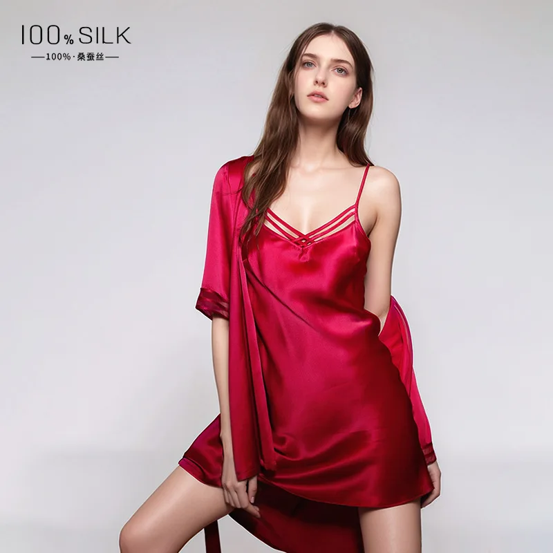 Robe Silk Women - 19MM 100% 뽕나무 실크 로브 가운