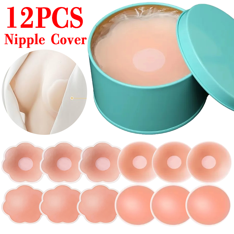 Silicone Bra Adhesive - 6/12개입 투명 셀프 접착식 가슴 패치