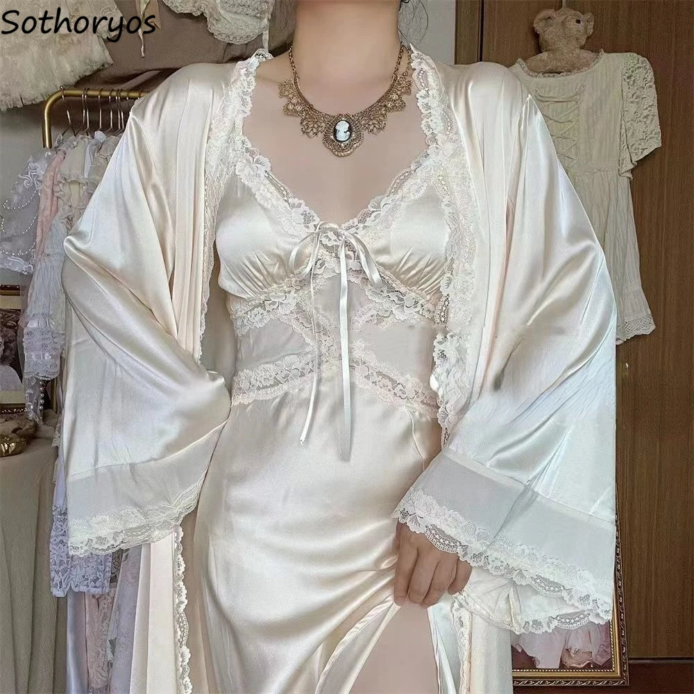 Robe Silk Women - 여성용 실크 로브 가운 세트, 부드러운