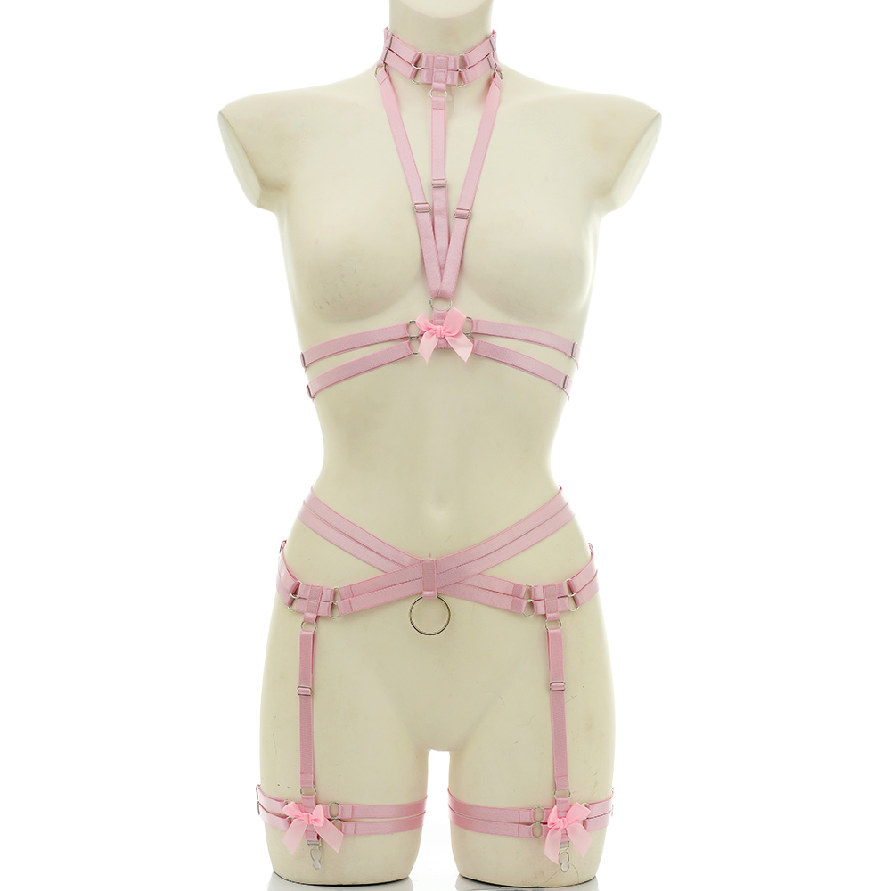 여성용 엘라스틱 본디지 바디 하네스 벨트 파스텔 고스  - Garter Belt Set 리뷰 및 가격