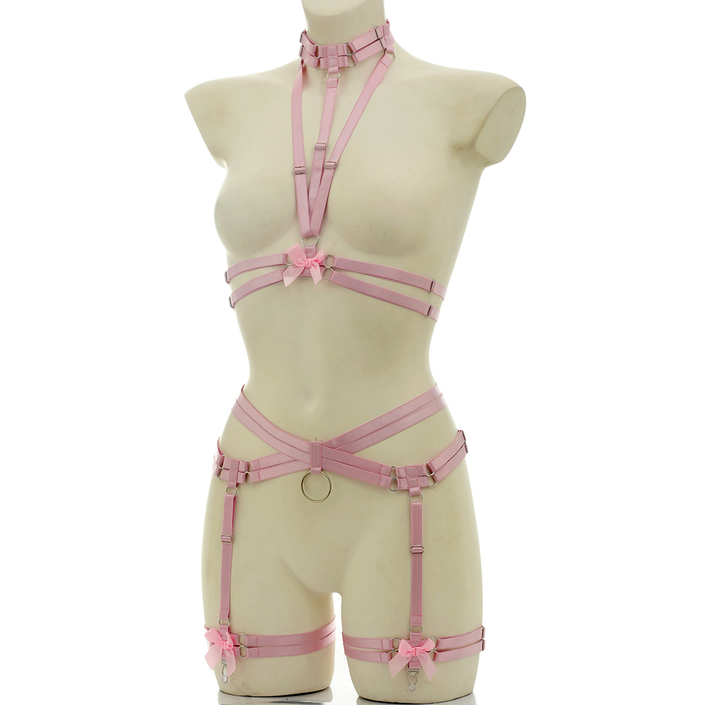 여성용 엘라스틱 본디지 바디 하네스 벨트 파스텔 고스  - Garter Belt Set 리뷰 및 가격