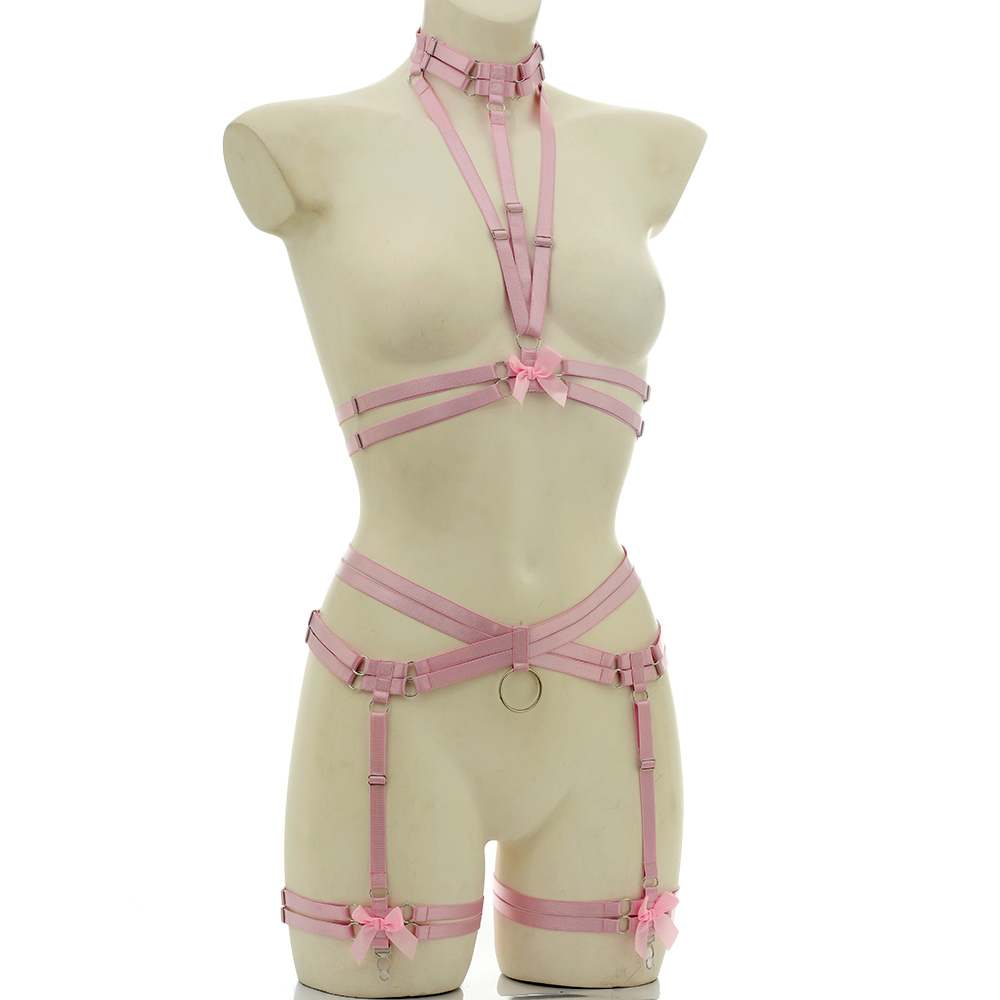 여성용 엘라스틱 본디지 바디 하네스 벨트 파스텔 고스  - Garter Belt Set 리뷰 및 가격