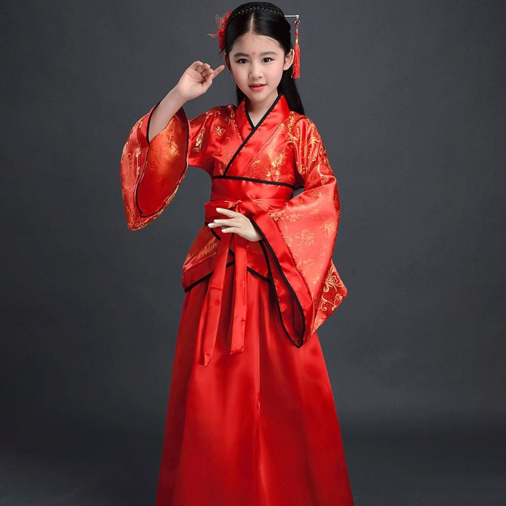 패션 민족 어린이 고대 의상 인쇄된 실크 로브 중국 스 - Robe Silk Women 리뷰 및 가격