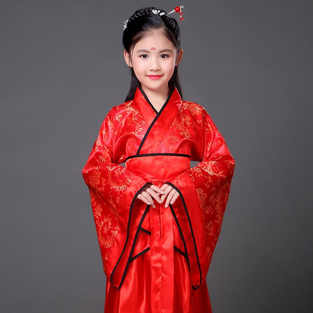 패션 민족 어린이 고대 의상 인쇄된 실크 로브 중국 스 - Robe Silk Women 리뷰 및 가격