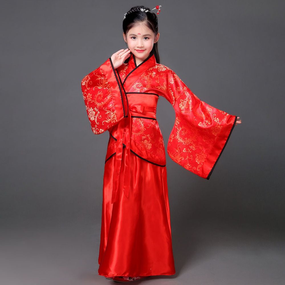 패션 민족 어린이 고대 의상 인쇄된 실크 로브 중국 스 - Robe Silk Women 리뷰 및 가격