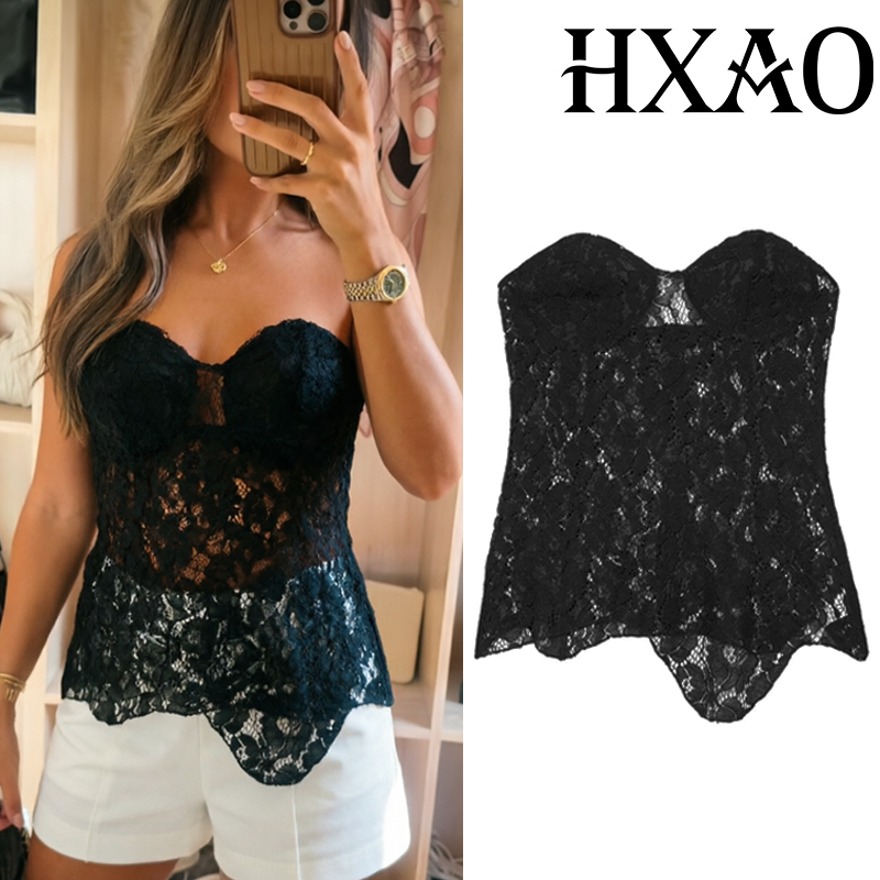 HXAO 코르셋 튜브탑 여성용 스트랩리스 레이스 블랙탑 - Strapless Bra Backless 리뷰 및 가격