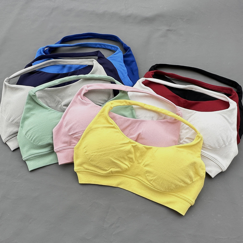 스포츠 브라 여성용 심리스 홀터탑 하이 서포트 푸쉬업  - Seamless Underwear Women 리뷰 및 가격