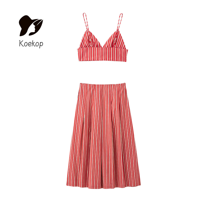 Koekop 여성 패션 섹시한 줄무늬 홀터넥 짧은 탑과 - Strapless Bra Backless 리뷰 및 가격