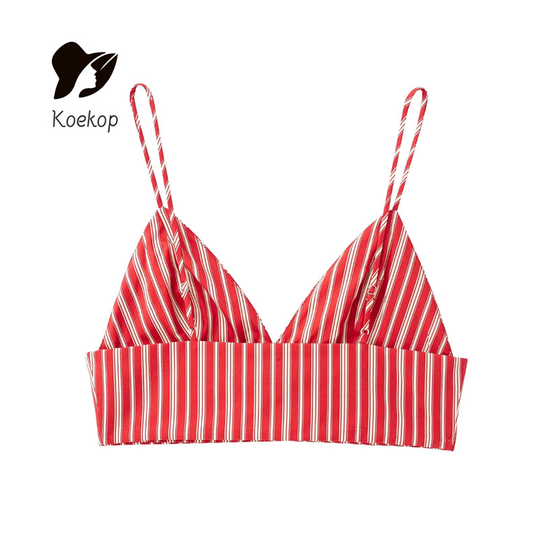 Koekop 여성 패션 섹시한 줄무늬 홀터넥 짧은 탑과 - Strapless Bra Backless 리뷰 및 가격