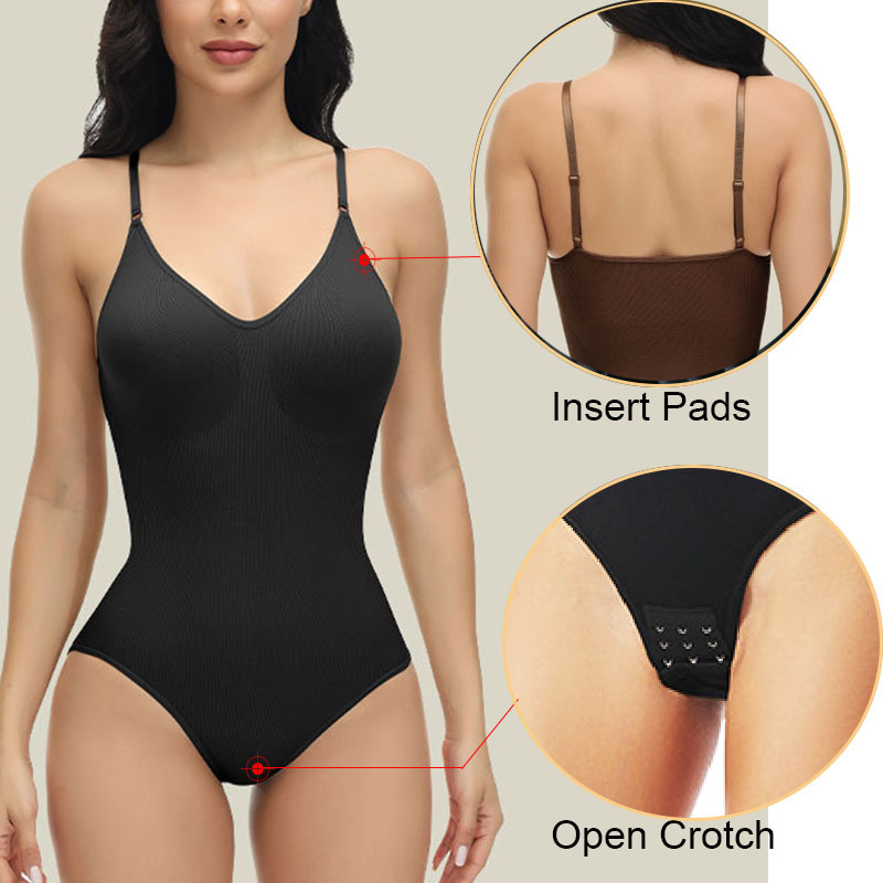 GUUDIA V 넥 스파게티 스트랩 바디 슈트 압축 바 - Shapewear Bodysuit Firm 리뷰 및 가격