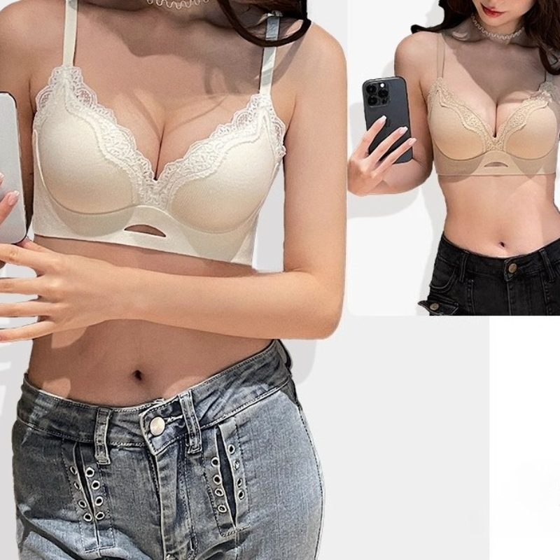 우아한 무광 레이스 브라렛 AB컵, 무선 푸쉬업 브라  - Bralette Wireless Soft 리뷰 및 가격