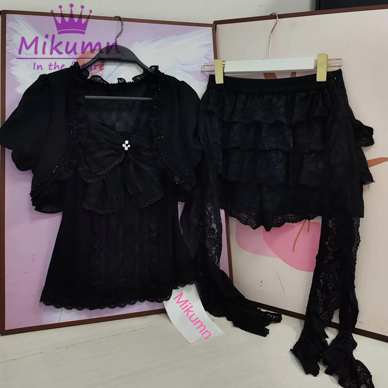 Mikumn 고딕 로리타 블랙 레이스 3 피스 세트 여 - Cami Top Lace 리뷰 및 가격