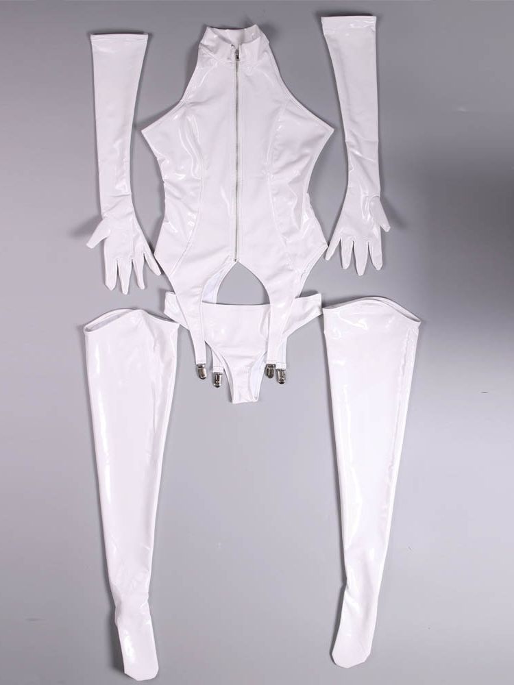 젖은 모양 PVC 캣수트 샤이니 PU 가죽 코스프레 의 - Garter Belt Set 리뷰 및 가격