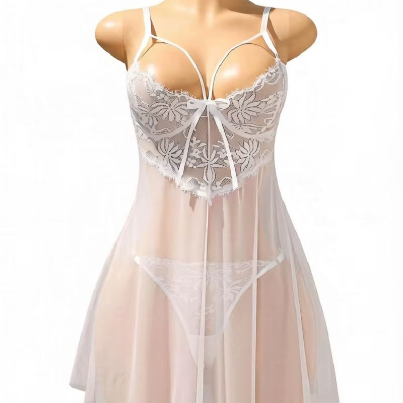 여성용 흰색 레이스 베이비돌 란제리 드레스 시스루 메쉬 - Babydoll Chemise Night 리뷰 및 가격