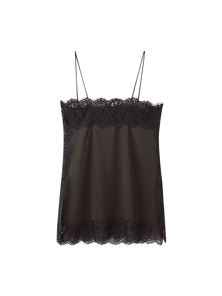 TFAFXY 빈티지 캐주얼 여성 브라운 솔리드 레이스  - Cami Top Lace 리뷰 및 가격