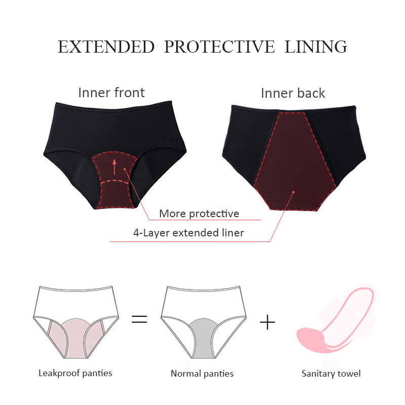 3Pcs 무거운 흐름 월경 팬티 4 레이어 여성 기간  - Period Panty Absorbent 리뷰 및 가격