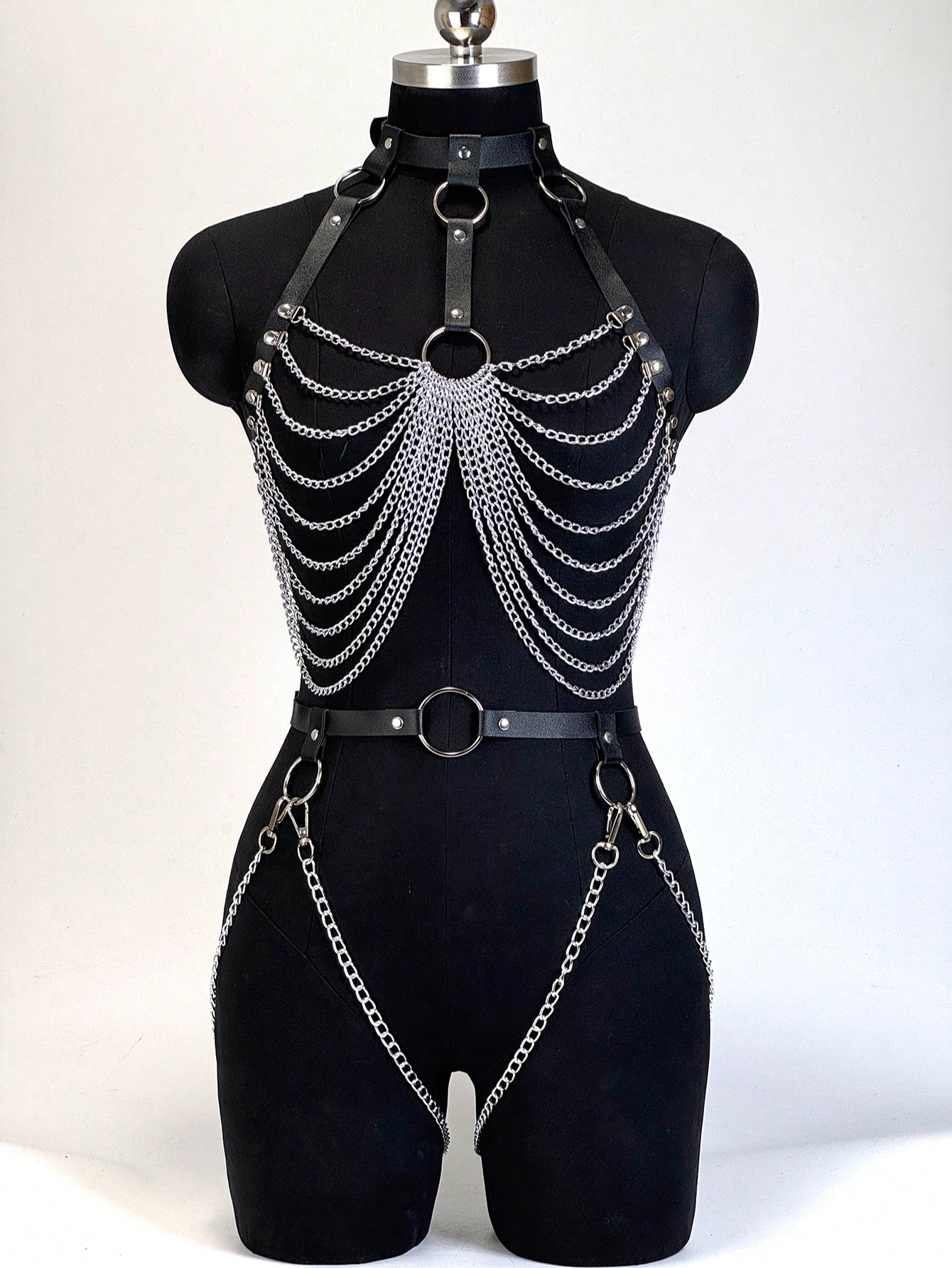 여성 트렌디 PU 가죽 하네스 벨트 체인 바디 장식 가 - Garter Belt Set 리뷰 및 가격