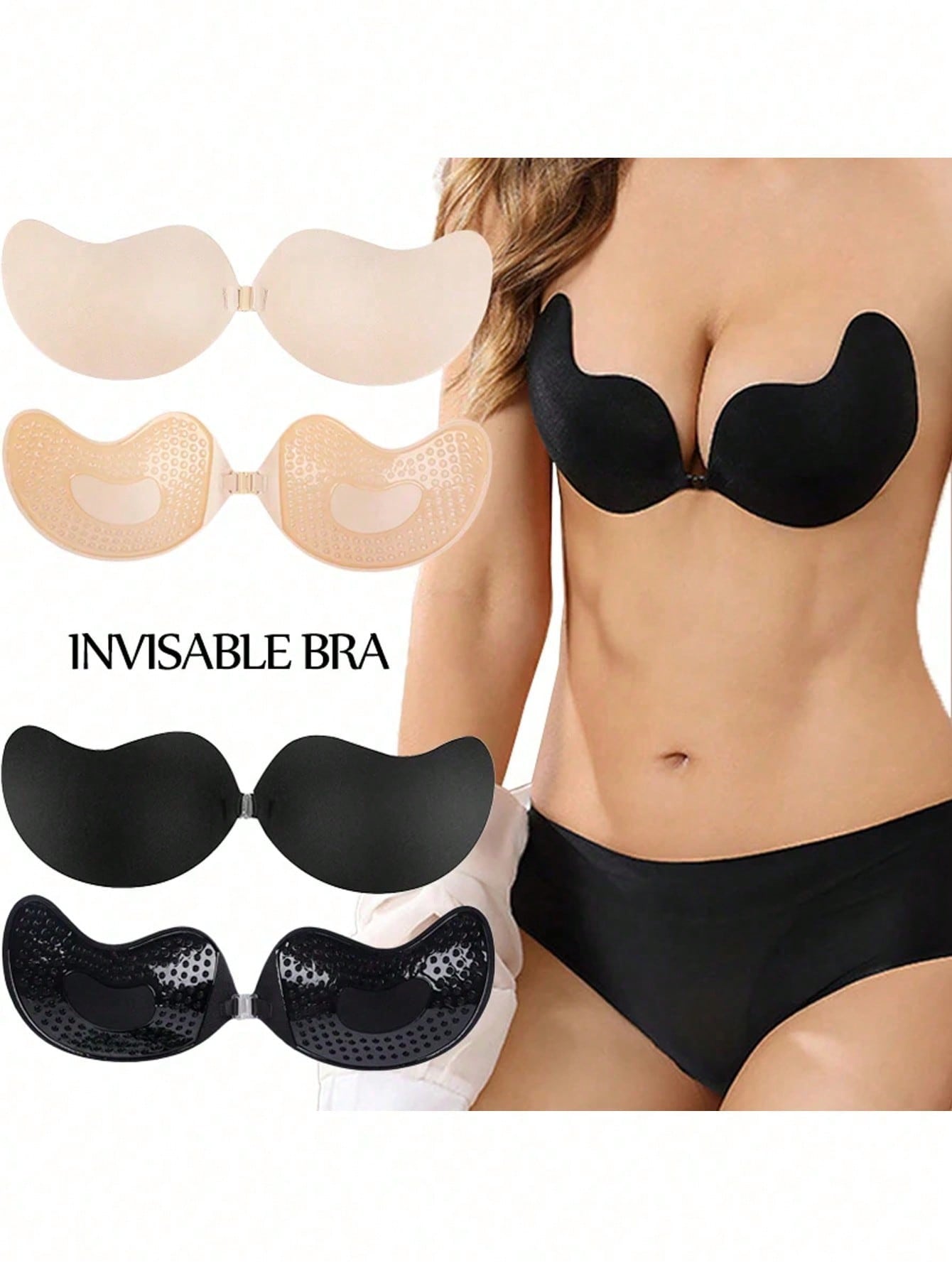 2팩 여성용 셀프 접착식 투명 스트랩리스 푸쉬업 패드  - Push Up Bra Padded 리뷰 및 가격