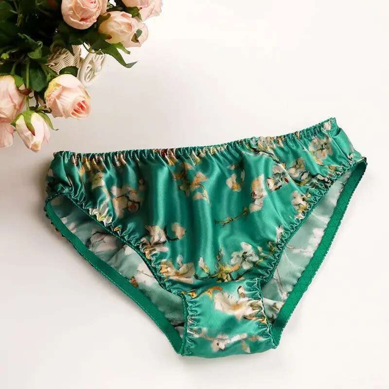 여름 플로럴 프린트 아이스 실크 남성 시스루 란제리 팬 - Boyshort Underwear 리뷰 및 가격