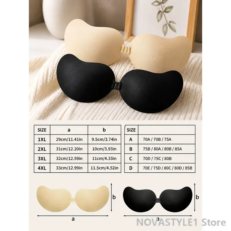 깊은 V 네크라인을 지원하는 여성용 통기성 보이지 않는 - Strapless Bra Backless 리뷰 및 가격