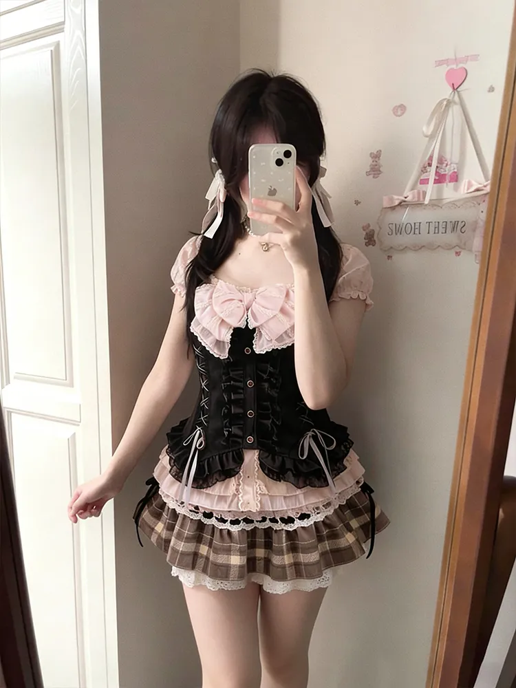 일본풍 달콤한 3종 세트 여성용 레이스 리본 블라우스  - Cami Top Lace 리뷰 및 가격
